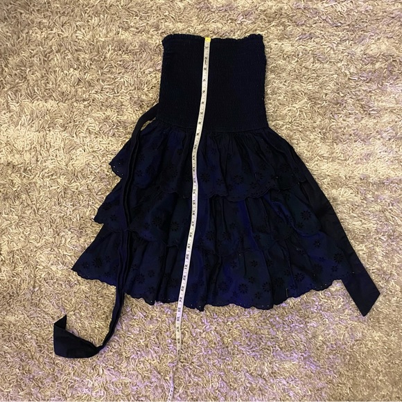 Hollister small shirred tiered navy blue dress. - Picture 3 of 3